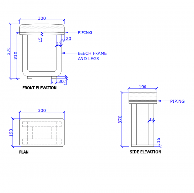 Handbag stool dwg