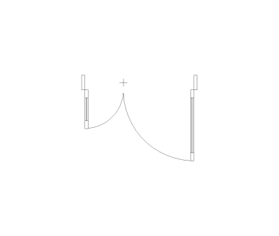 Uneven Double Door CAD Block. Free DWG AutoCAD Imperial drawing available to download