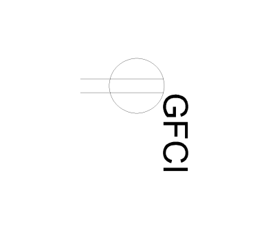 GFCI Outlet Symbol CAD Block. Free DWG AutoCAD Imperial drawing available to download