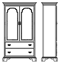 Wall library storage dwg