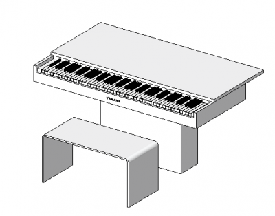 ヤマハカンチレバーピアノモダンベンチRevit