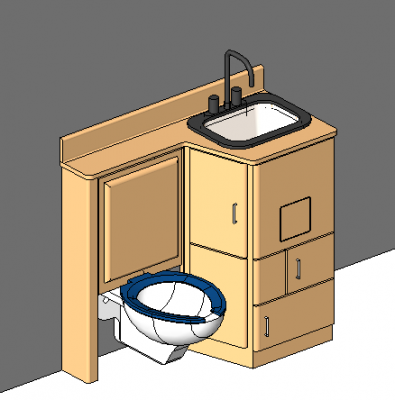 Modulare Nachttoiletteneinheit Revit