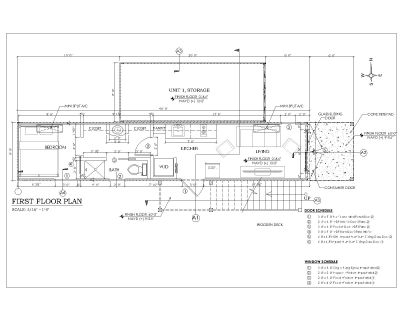 2-Story Apartment Containerized Building - First Floor Plan