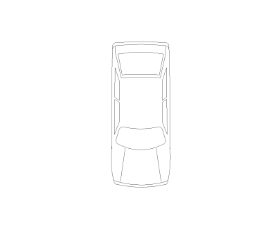 Compact Car Plan View CAD Block. Free DWG AutoCAD Imperial drawing available to download