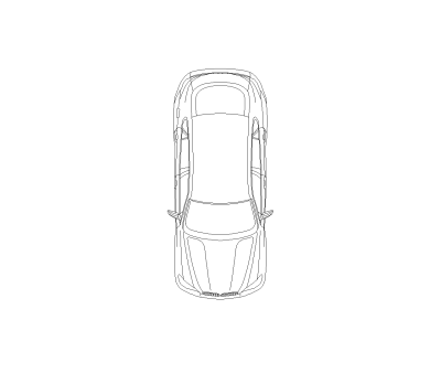 SUV Crossover Plan View CAD Block. Free DWG AutoCAD Imperial drawing available to download