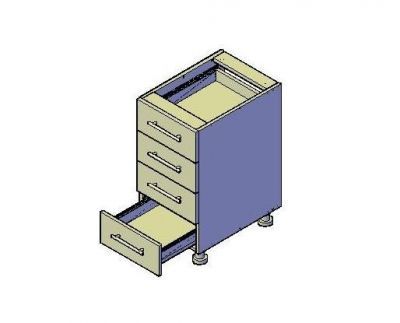 dwg cajón de la cocina Unidad 3D