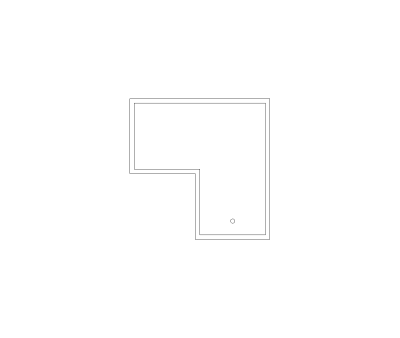 Swimming Pool L-Shape Plan View CAD Block. Free DWG AutoCAD Imperial drawing available to download