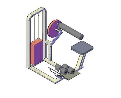 Equipamento de ginásio - Banco de ab 3d dwg