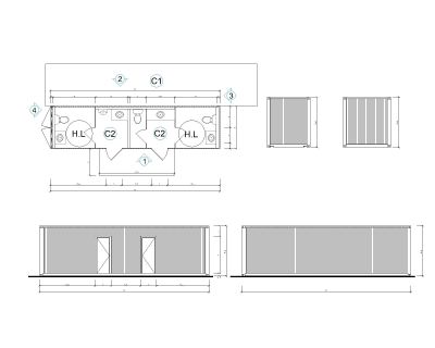 32' Containerized Toilet Building Detailed Drawings- 001