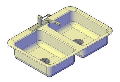 Double Bowl Sink modèle 3d