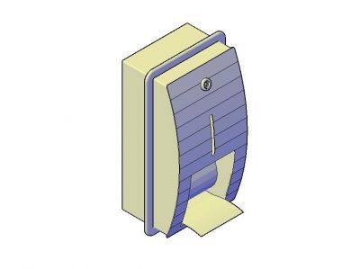 トイレットペーパーディスペンサー3D DWGモデル