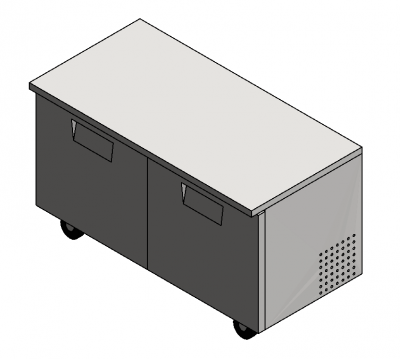 Undercounter comercial refrigerador Revit modelo