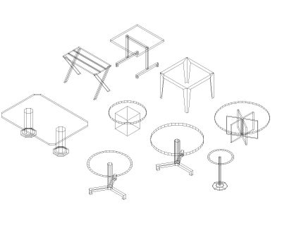 Free AutoCAD 3D Editable Drawings  of Tables -1