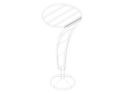 Free AutoCAD 3D Moveable Blocks of Padestal Revolving Stool - 12