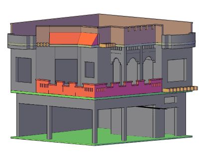 Free AutoCAD 3D file for Villa Design - 3 -2