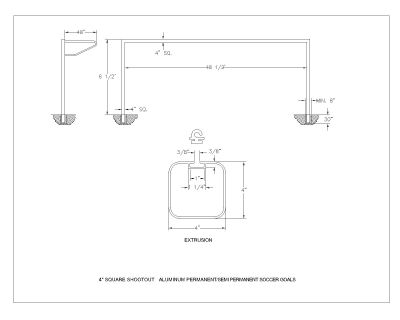 Free AutoCAD Drawings for 4-Inches Square Shootout ,Aluminum Permanent & Semi-Permanent Soccer Goals-3
