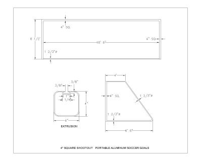 Free AutoCAD Drawings for 4-Inches Square Shootout ,Portable Aluminum Soccer Goals-1