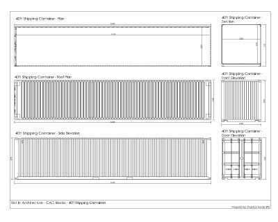 40' Shipping Container Detailed Drawings