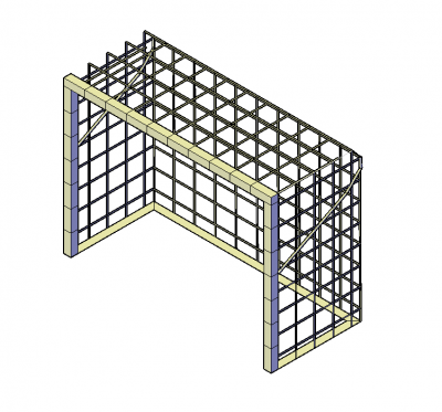 Football goal net 3D dwg 