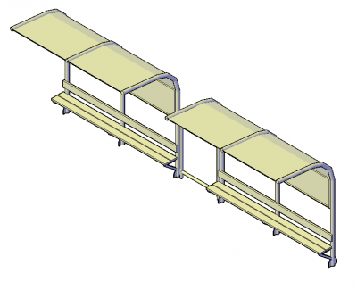 abris d'arrêt de bus dwg 3d