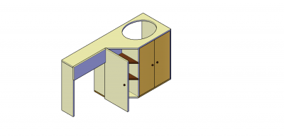 Bathroom sink cabinet 3D DWG model