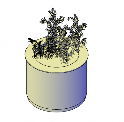 Jardiniere 3D DWG block 