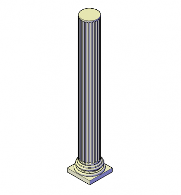 溝付きカラム3D DWGブロック