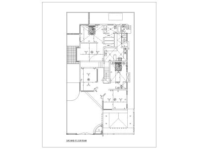 Free AutoCAD 2D Editable Drawings for 4BHK House Design Ground Floor Electrical Plan_1