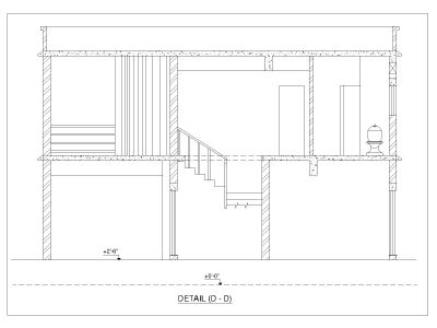 Free AutoCAD 2D Editable Drawings for 4BHK House Design with Car Porch Section_3