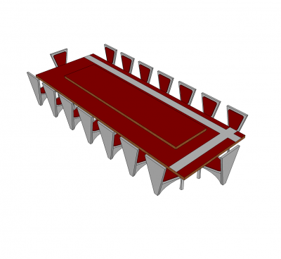 Banquet table SKP model 