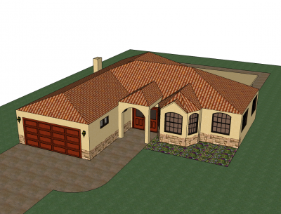 Spanish villa Sketchup model 