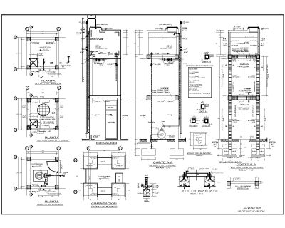 Free AutoCAD 2D Editable Drawings for 5m3 elevated tank and cistern tank