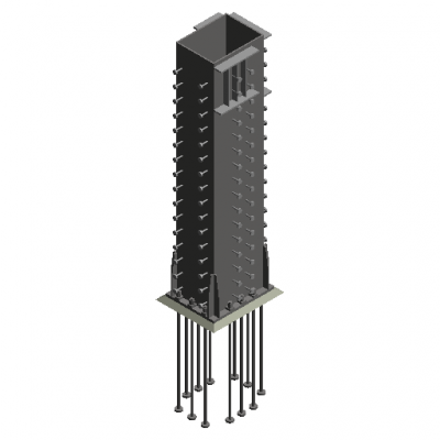 Steel formwork column (600x800mm) revit family