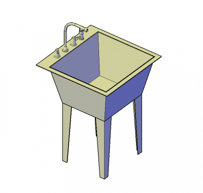 Utility sink 3D DWG model