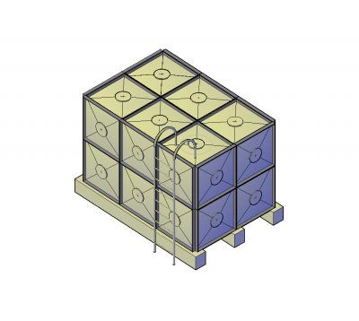 雨水貯留タンク3D DWGモデル