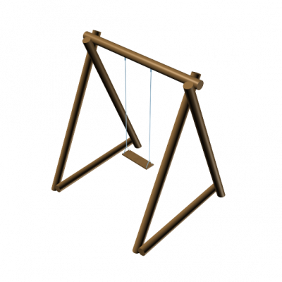 Wooden swing 3D DWG model 