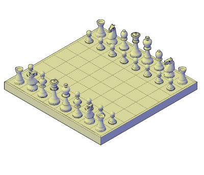 Chess set 3D DWG model 