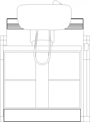 700mm Width Salon Wash Basin For Hair Rear Elevation dwg Drawing