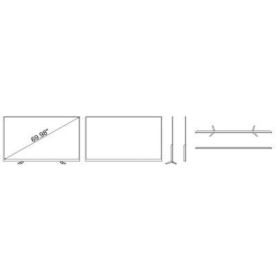 Plan de TV de 70 pulgadas Elevation.dwg