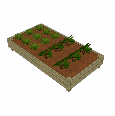 Jardin arboré modèle planteur sketchup