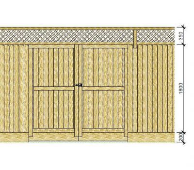 Bois Clôture et porte AutoCAD DWG