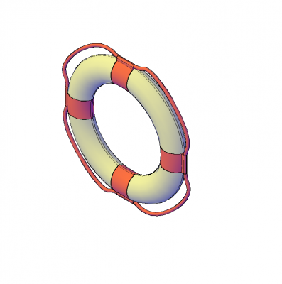 Blocco CAD 3D Lifebuoy