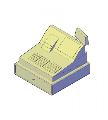 Argent comptant jusqu'à modèle 3D AutoCAD