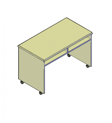 Mobile desk 3D dwg file