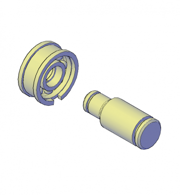 ベアリングシャフトおよびワッシャー3D CADブロック