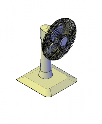 Table fan 3D AutoCAD model