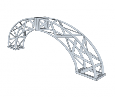 Modèle de sketchup en treillis circulaire