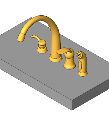 robinets de cuisine avec pulvérisateur modèle Revit