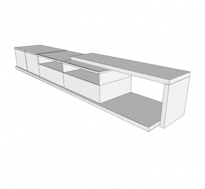 Modello di Sketchup bianco per unità TV modulare