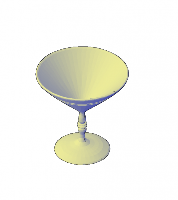 Cocktail Glass 3D AutoCAD model